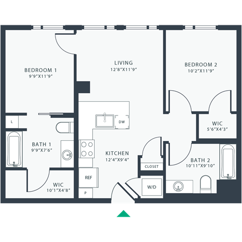 a floor plan of a house with an open floor plan with a bedroom and a